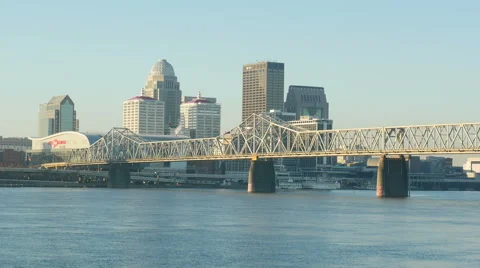 Louisville Kentucky skyline on a bright sunny day